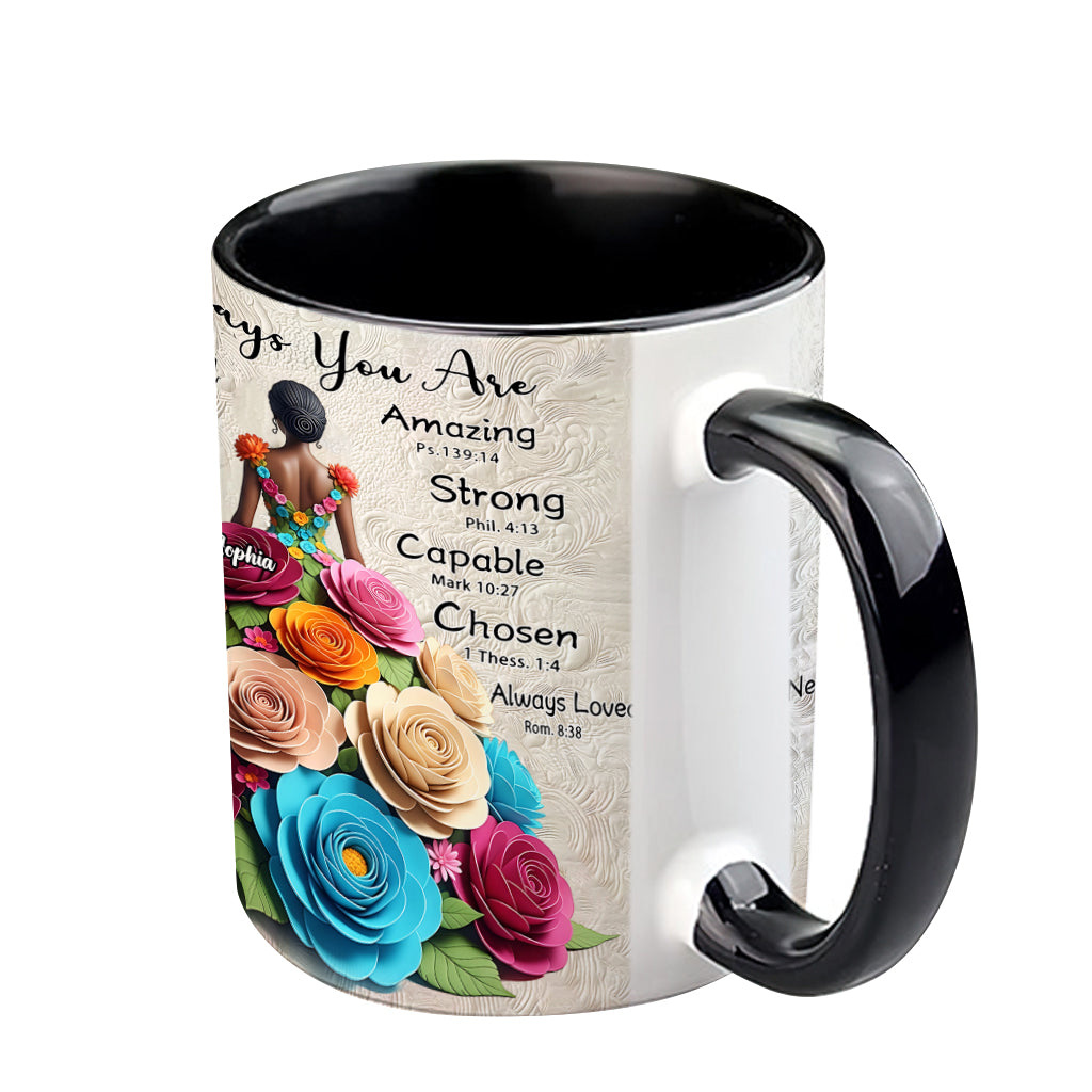 Dieu dit que tu l'es - Mug personnalisé à accent afro-américain