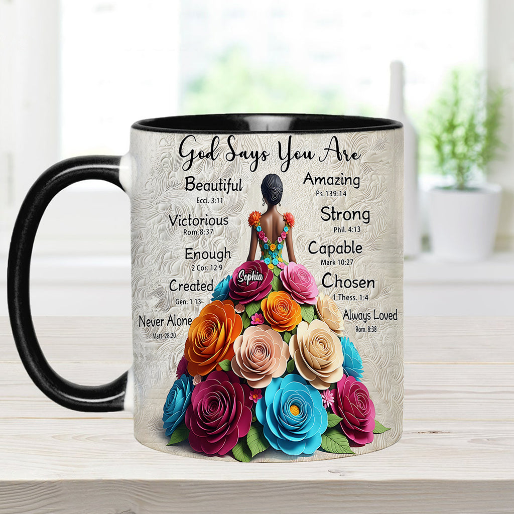 Dieu dit que tu l'es - Mug personnalisé à accent afro-américain