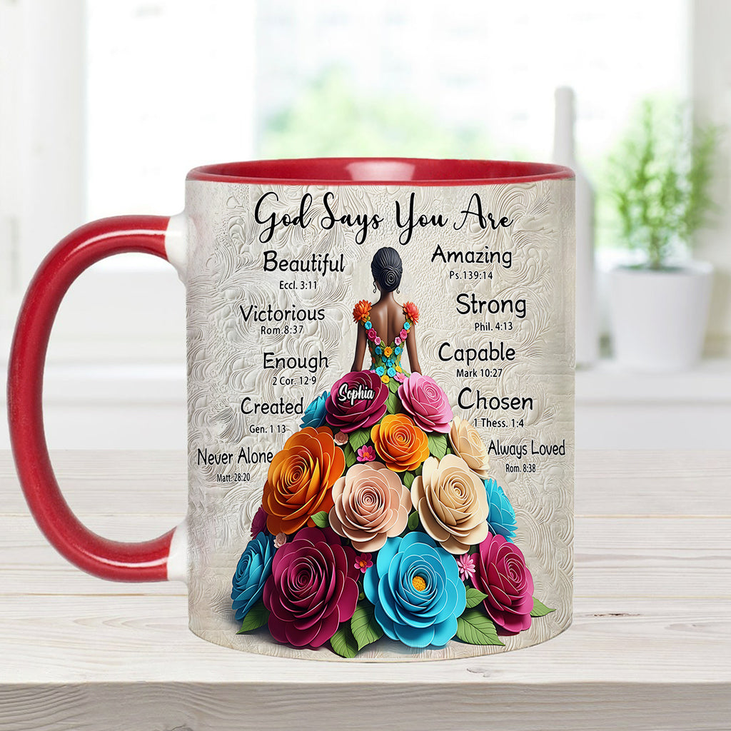 Dieu dit que tu l'es - Mug personnalisé à accent afro-américain