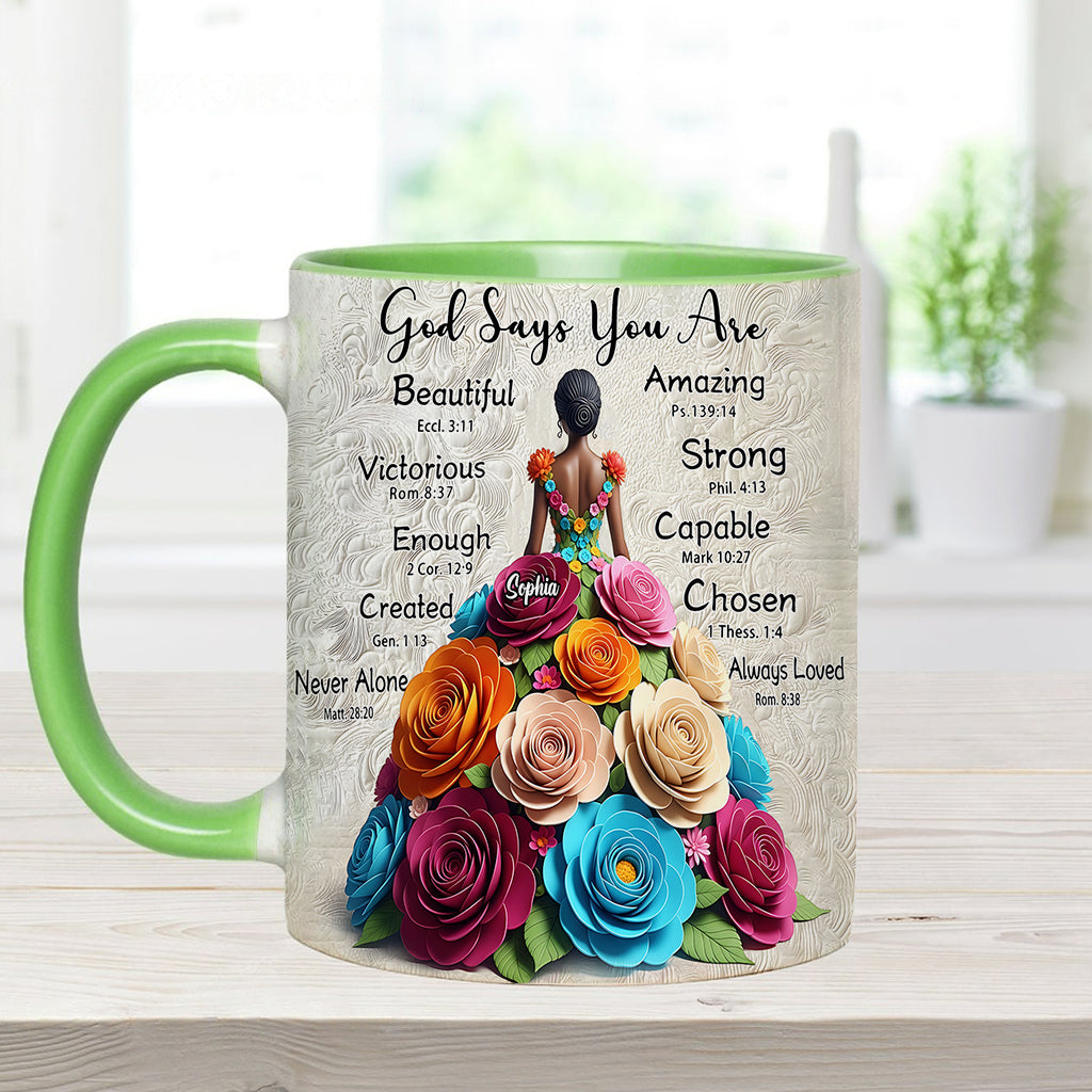 Dieu dit que tu l'es - Mug personnalisé à accent afro-américain