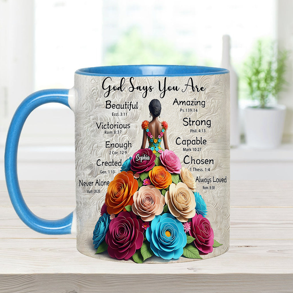 Dieu dit que tu l'es - Mug personnalisé à accent afro-américain