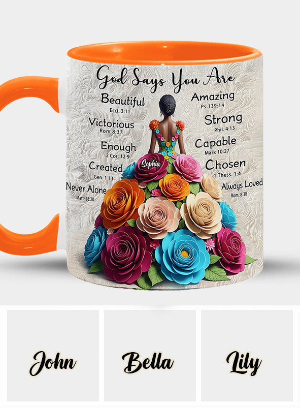 Dieu dit que tu l'es - Mug personnalisé à accent afro-américain