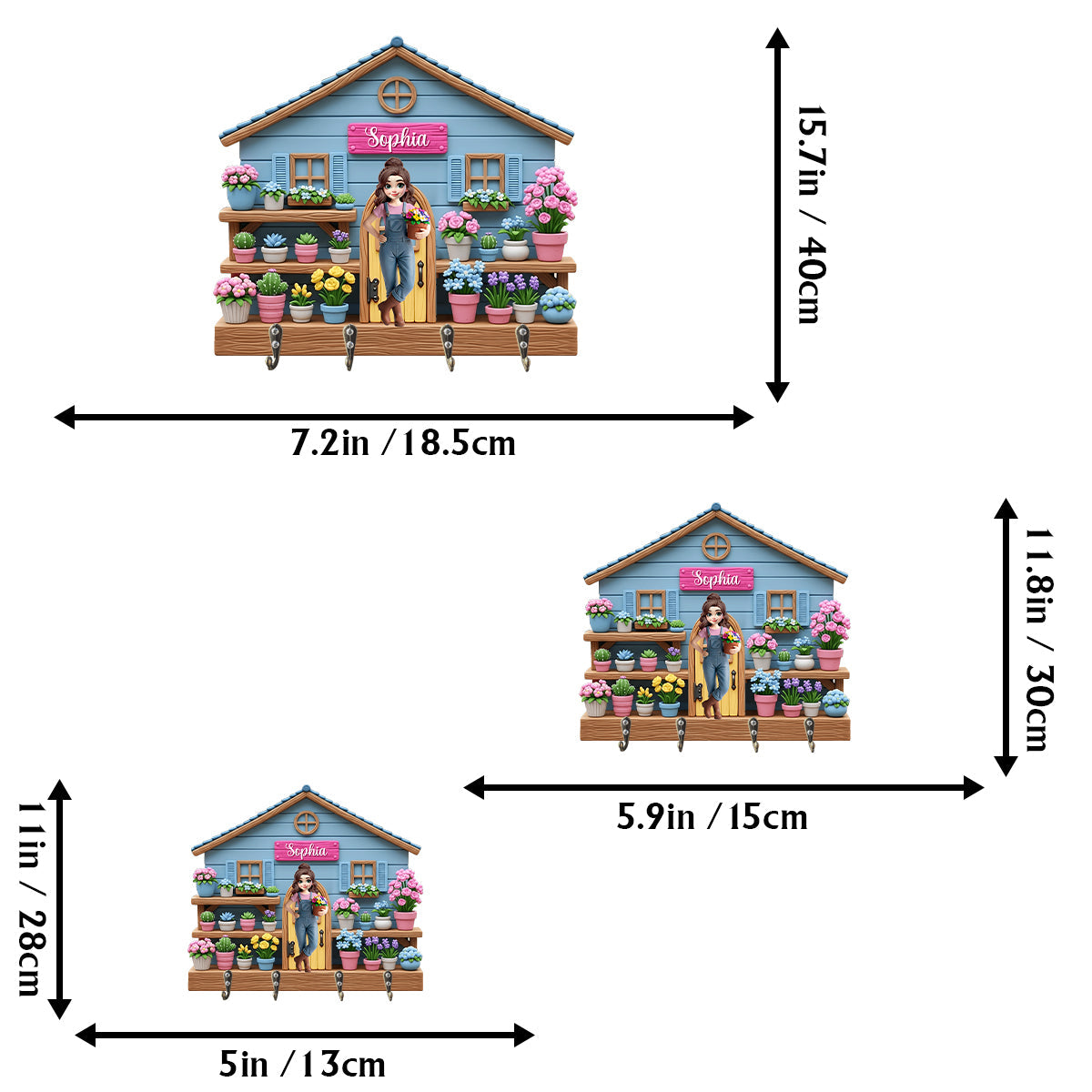 Bienvenue dans mon jardin ! Porte-clés de jardinage personnalisé en forme de pièce unique.