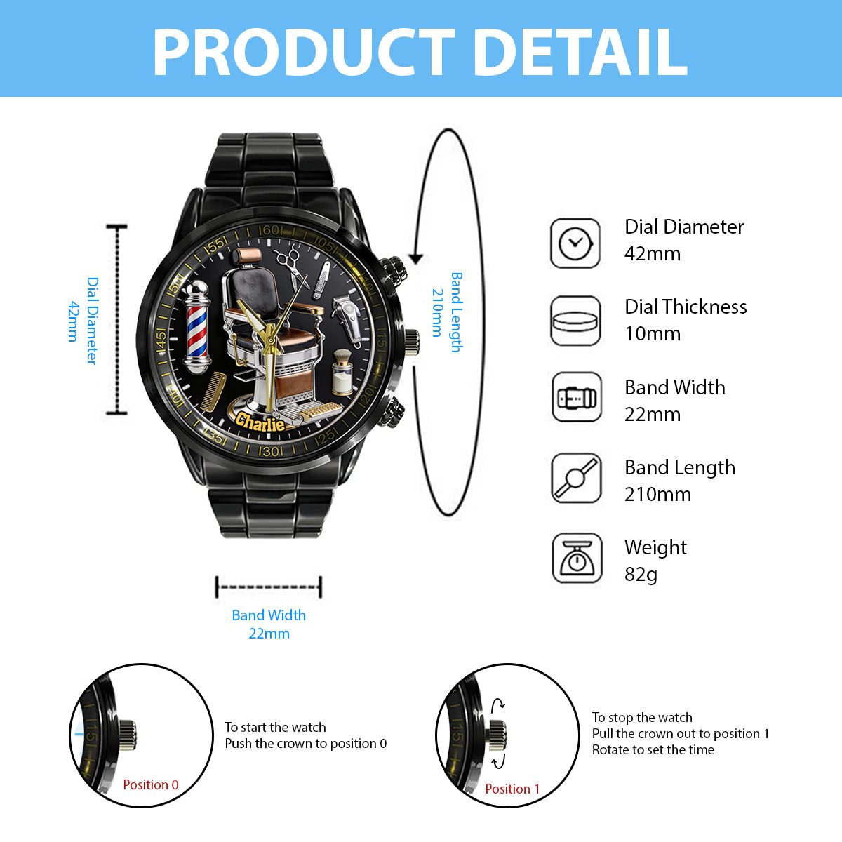 Montre de coiffeur personnalisée