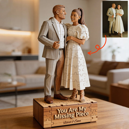 Cadeau pour couple, Tu es la pièce manquante de mon puzzle - Plaque acrylique personnalisée pour couple