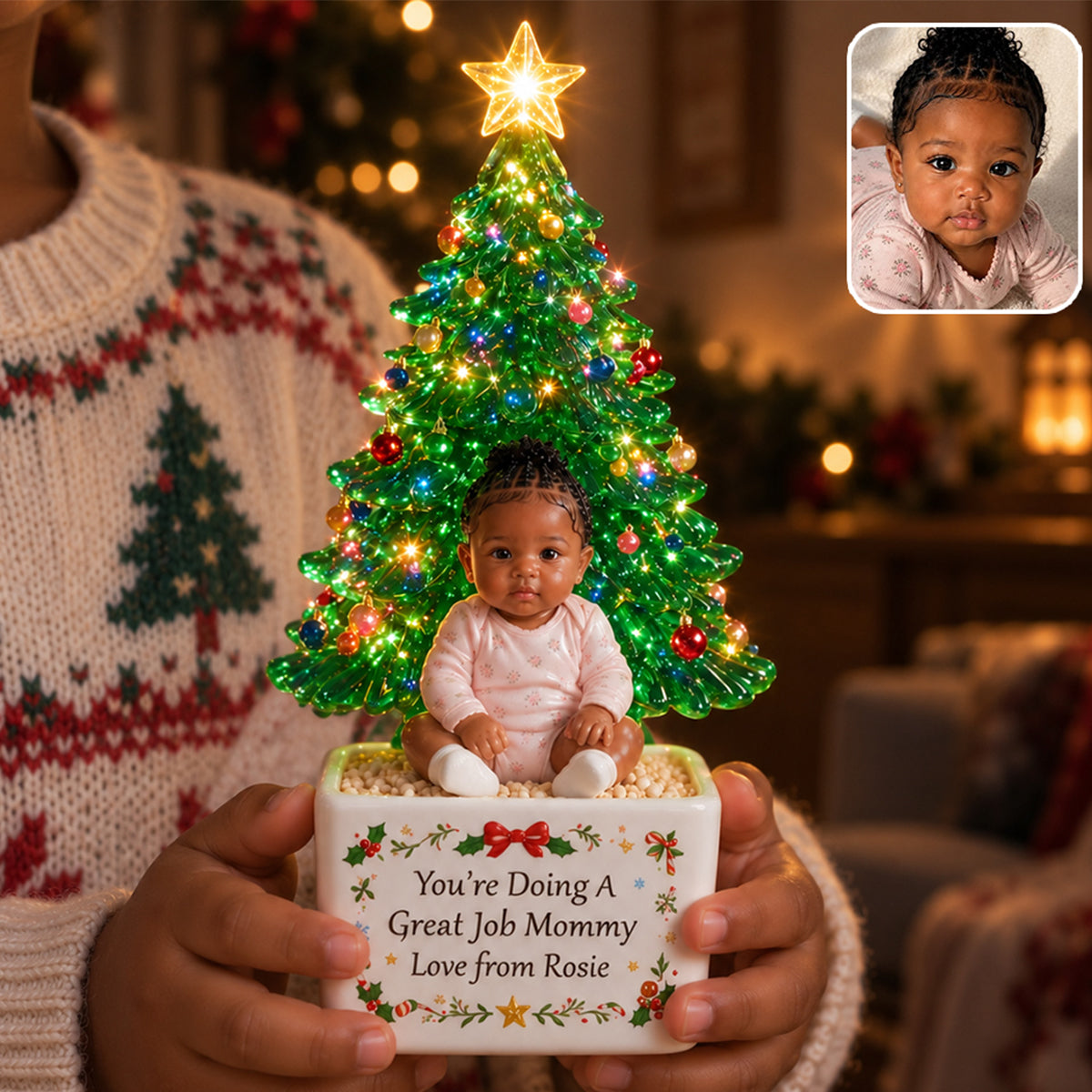 Little Christmas - Personalized Kid LED Light Ceramic Pot