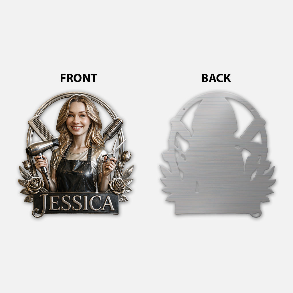Hairdresser - Personalized Hairdresser 3D Printed Cut Metal Sign