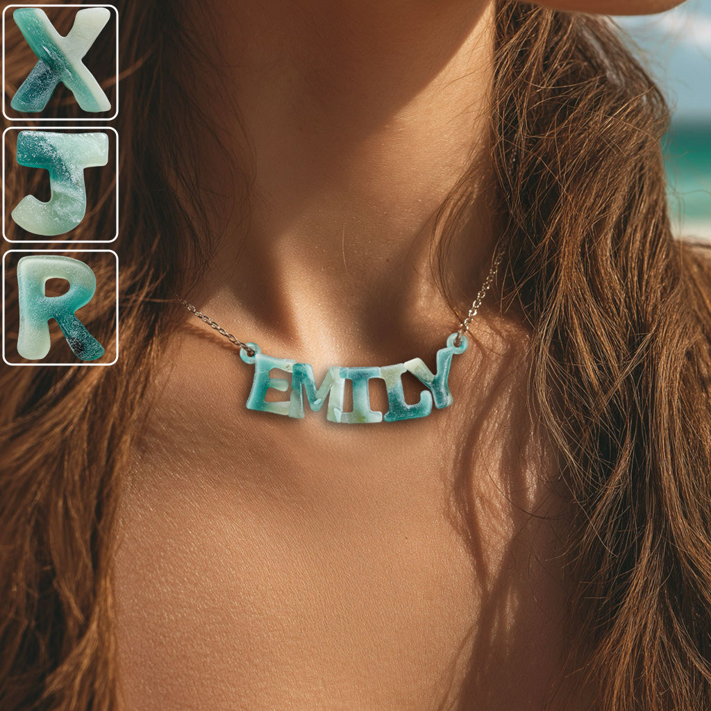 Collier pendentif personnalisé en verre de mer pour les amoureux de la mer