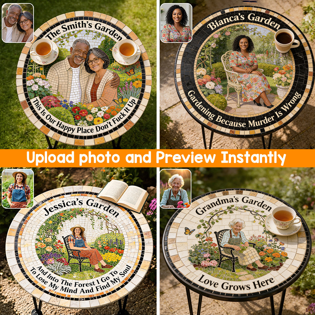 My Happy Place - Personalized Gardening Table Custom Shape