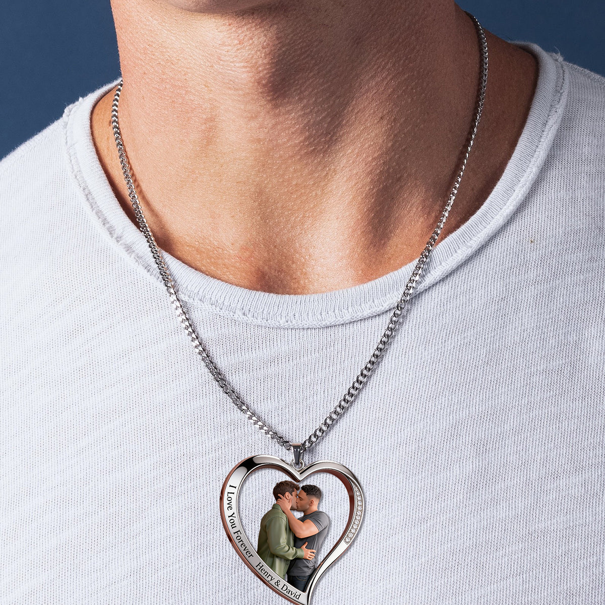 Je t'aime - Collier Pendentif Métal Personnalisé en Soutien LGBT