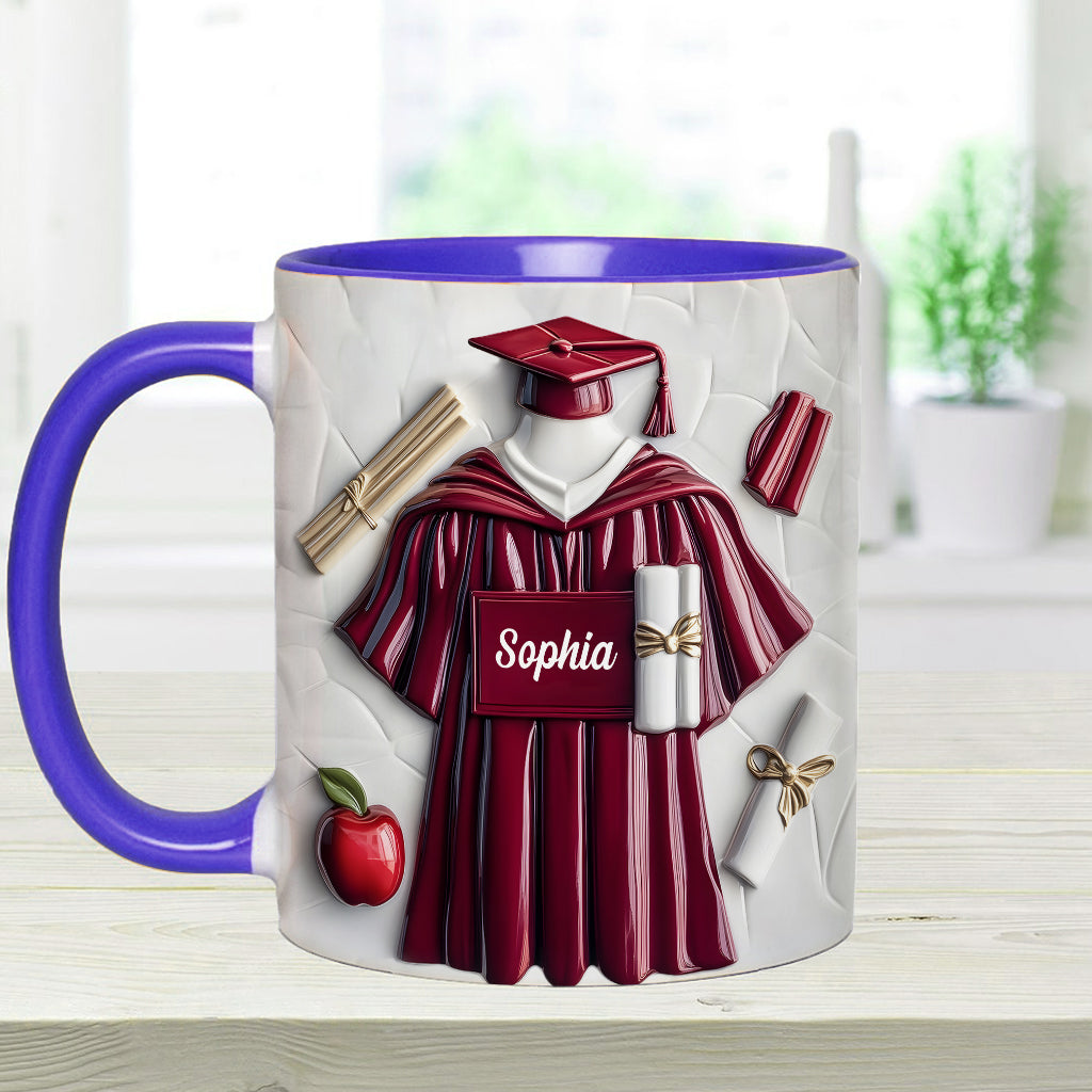 Milestone Of A Journey - Personalized Graduation Accent Mug