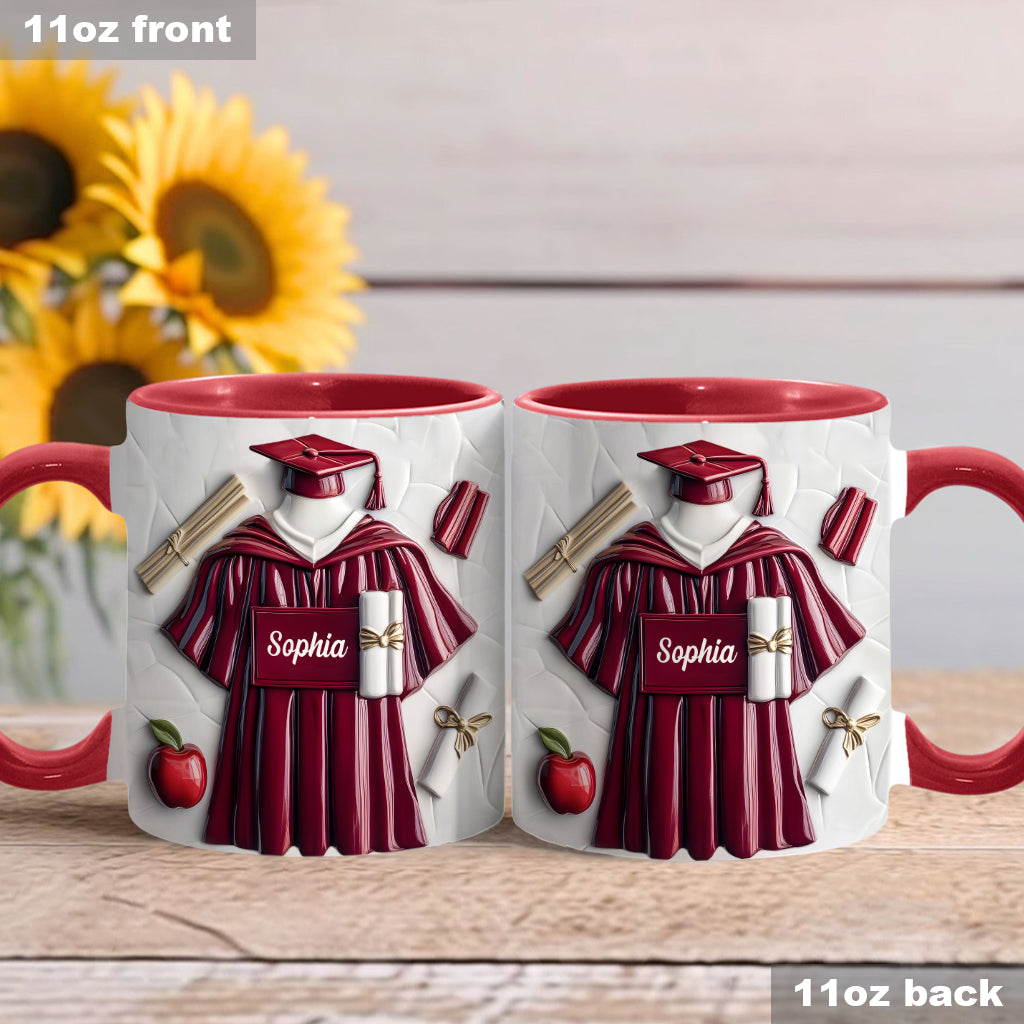 Milestone Of A Journey - Personalized Graduation Accent Mug