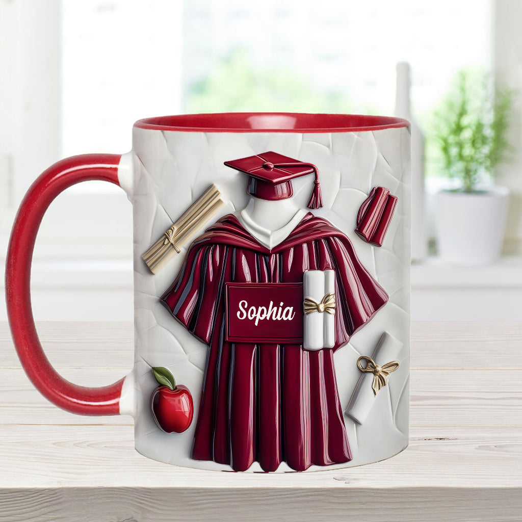 Milestone Of A Journey - Personalized Graduation Accent Mug