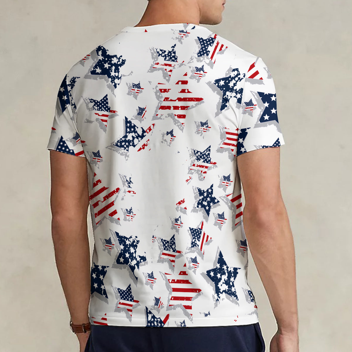 Maman de chien patriote - T-shirt à col en V personnalisé avec impression intégrale pour chien