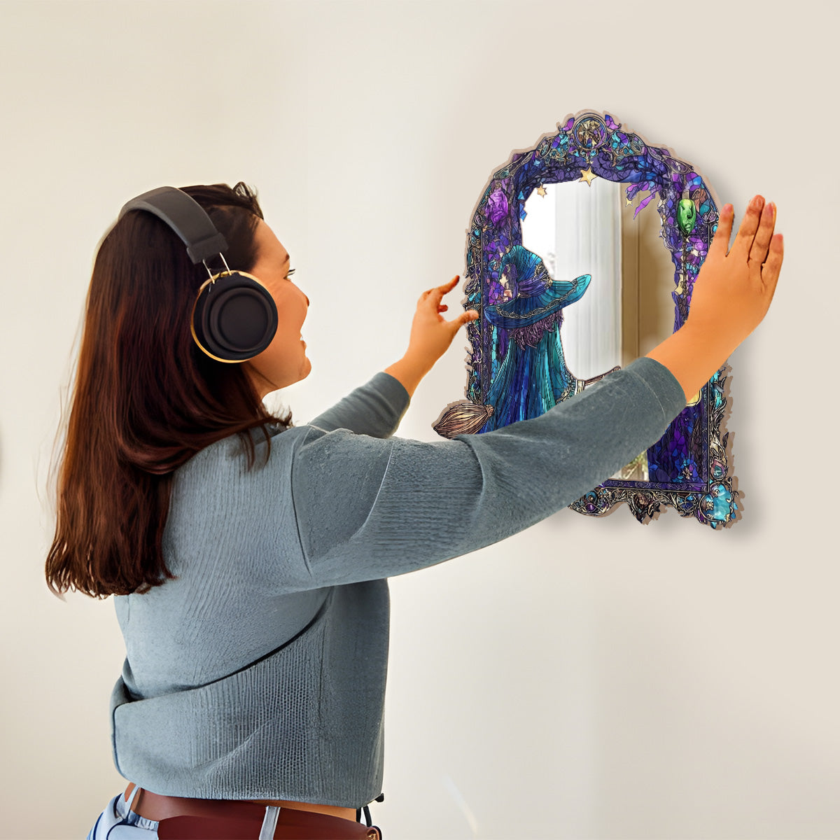 Miroir mural magique et mystique personnalisé pour sorcière