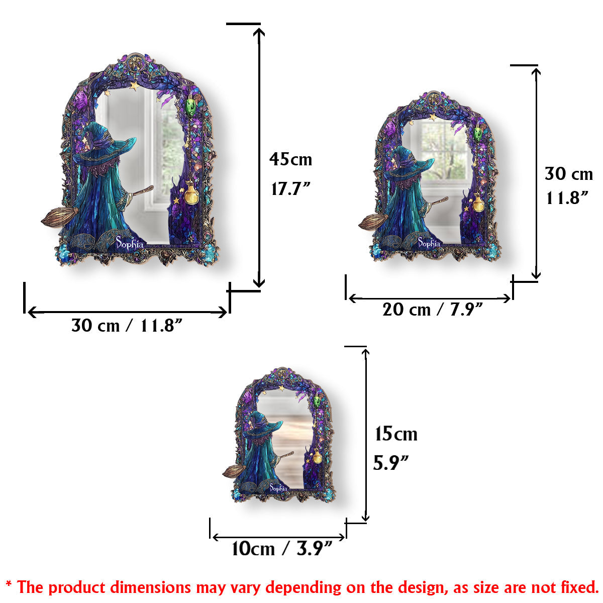 Miroir mural magique et mystique personnalisé pour sorcière
