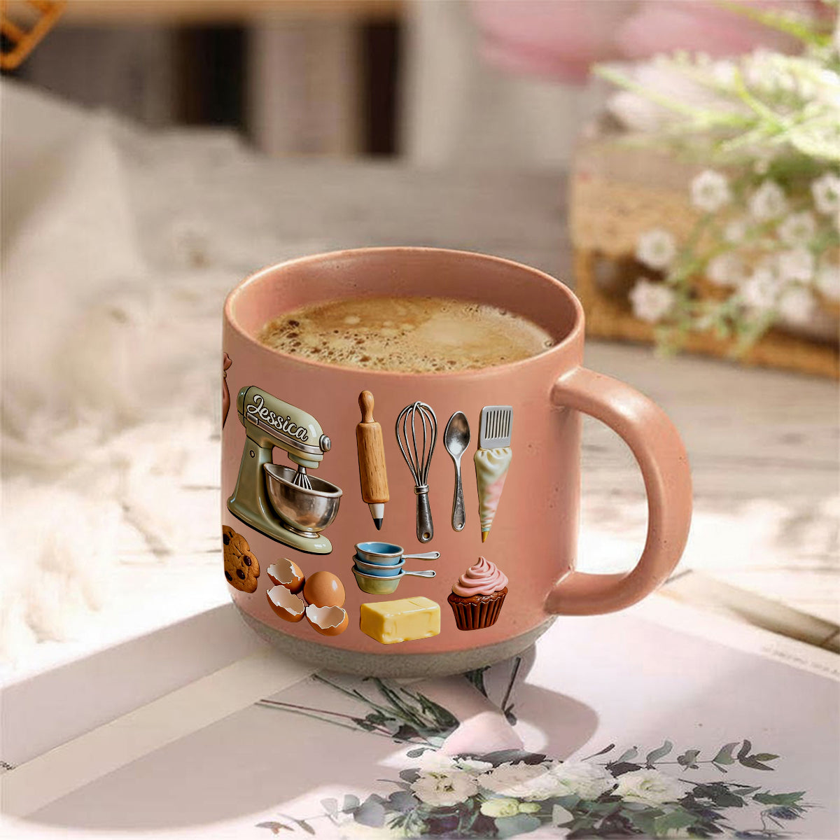 Mug en céramique personnalisé « Amoureux de la pâtisserie »