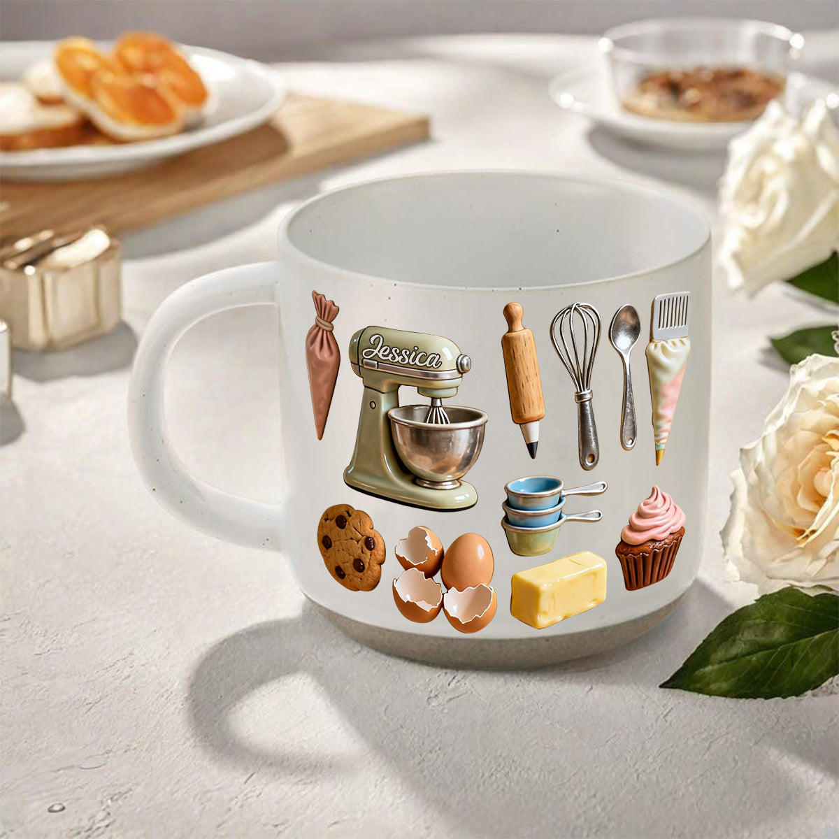 Mug en céramique personnalisé « Amoureux de la pâtisserie »