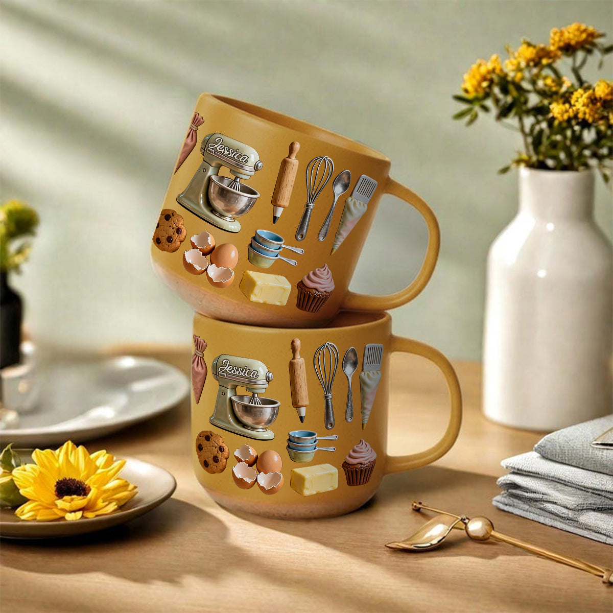 Mug en céramique personnalisé « Amoureux de la pâtisserie »