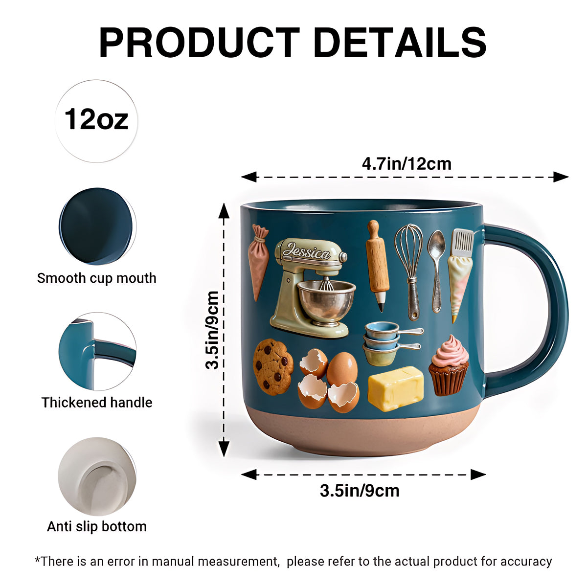 Mug en céramique personnalisé « Amoureux de la pâtisserie »