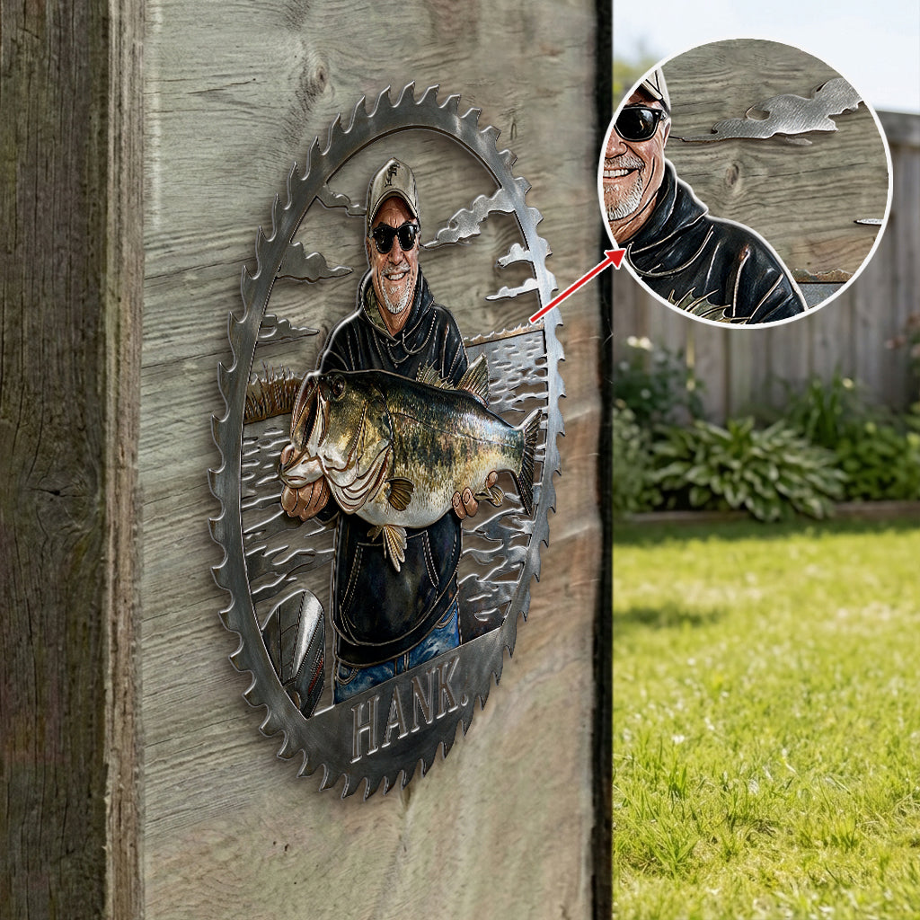 Custom From Any Photo - Personalized Fishing 3D Printed Cut Metal Sign