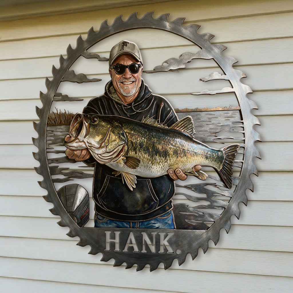 Custom From Any Photo - Personalized Fishing 3D Printed Cut Metal Sign