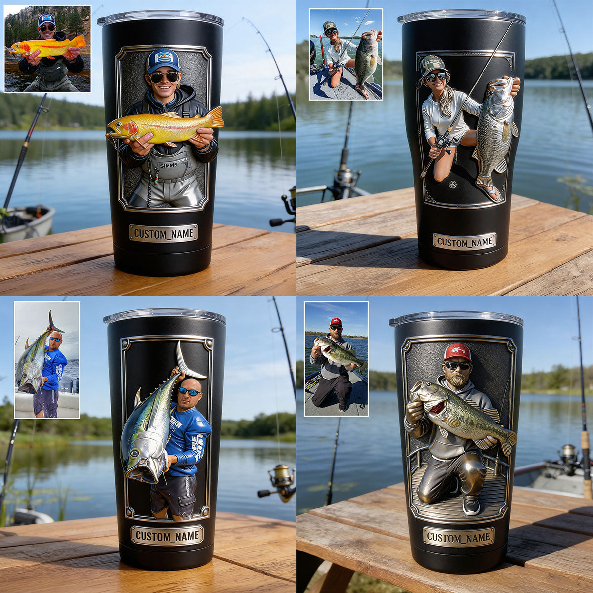 Custom Any Photo Best Catch - Personalized Fishing Tumbler