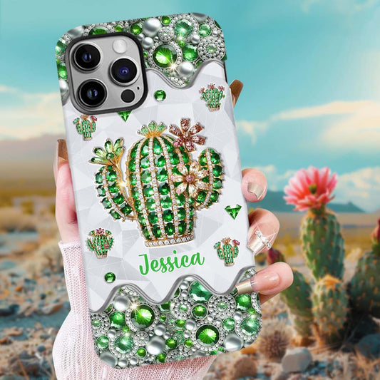 Coque de téléphone personnalisée « Love Cactus » avec motif cactus intégral