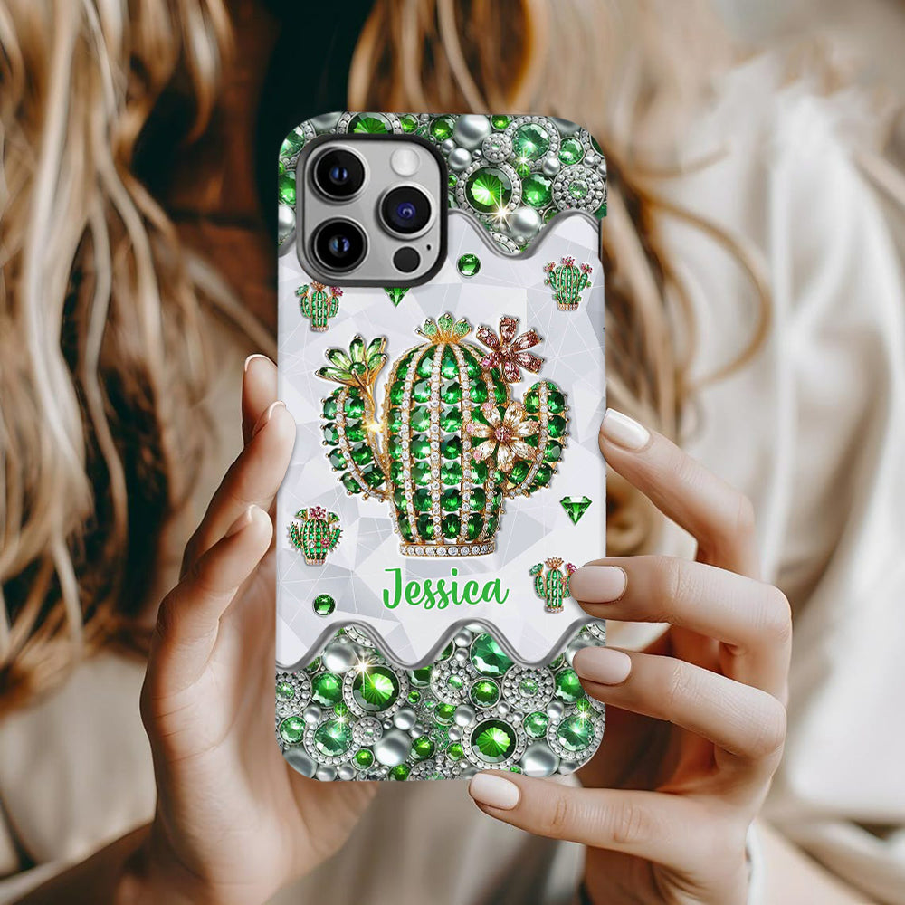 Coque de téléphone personnalisée « Love Cactus » avec motif cactus intégral