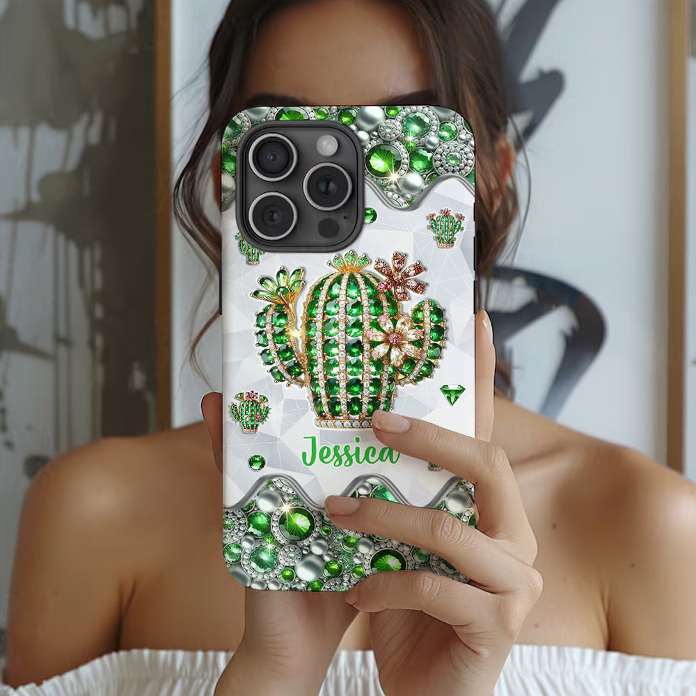 Coque de téléphone personnalisée « Love Cactus » avec motif cactus intégral
