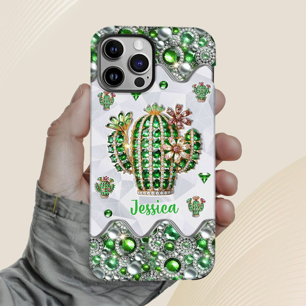 Coque de téléphone personnalisée « Love Cactus » avec motif cactus intégral