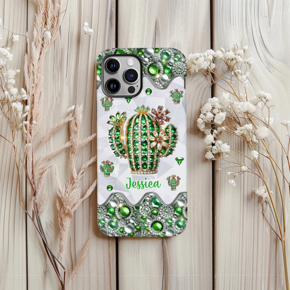 Coque de téléphone personnalisée « Love Cactus » avec motif cactus intégral