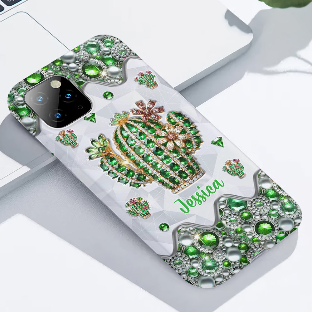 Coque de téléphone personnalisée « Love Cactus » avec motif cactus intégral