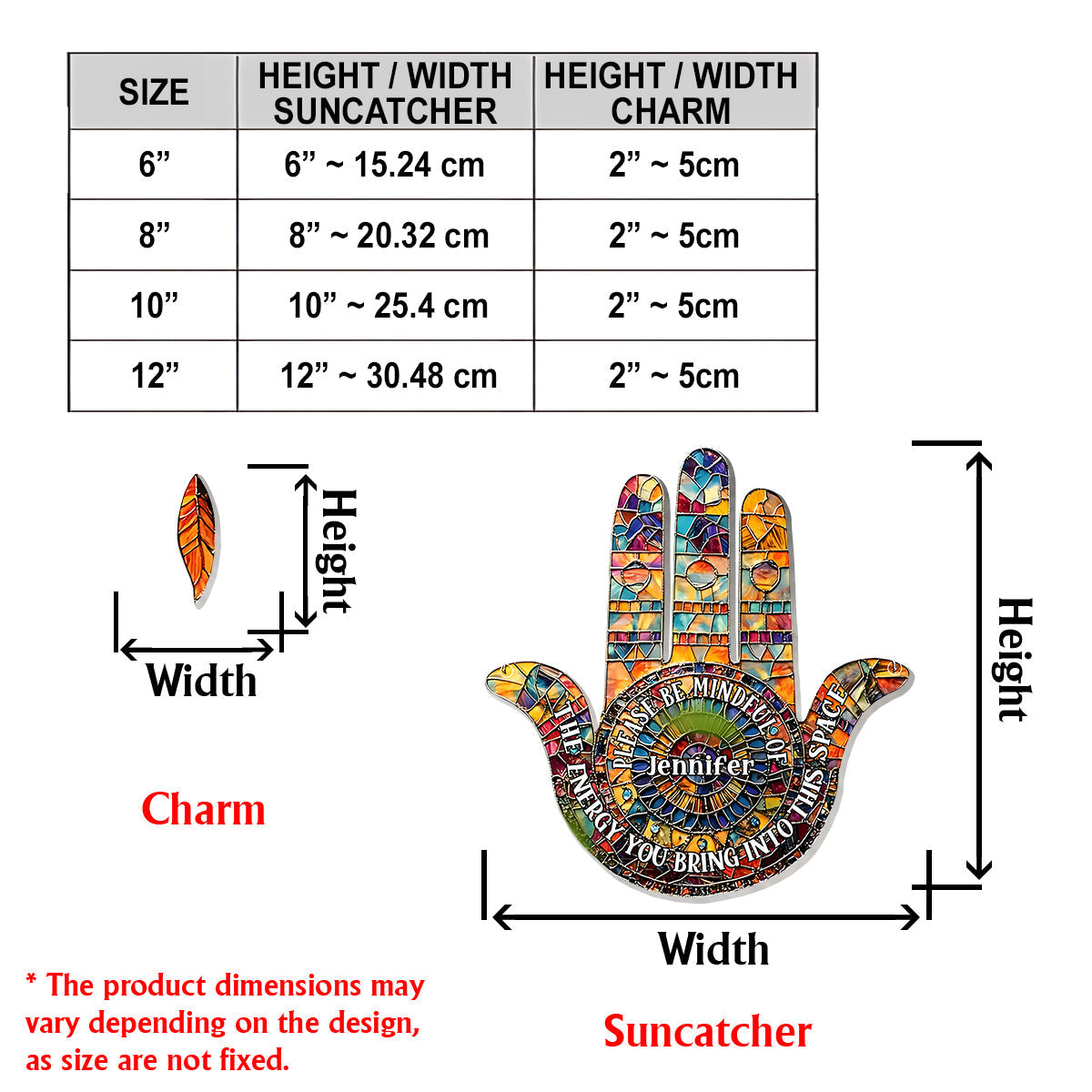 Soyez attentif·ve - Attrape-soleil de fenêtre personnalisé avec breloques