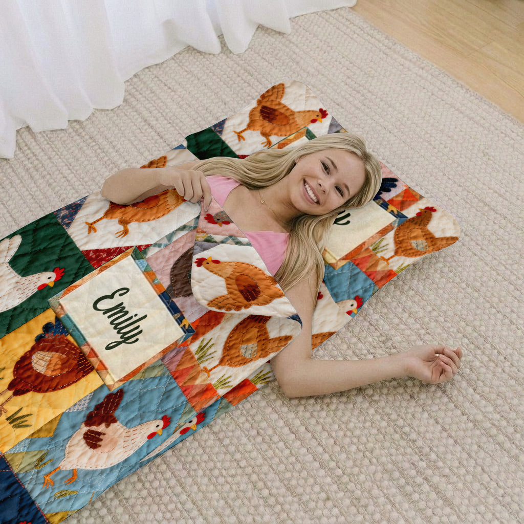 Amour Poulet - Tapis de Sieste Personnalisé