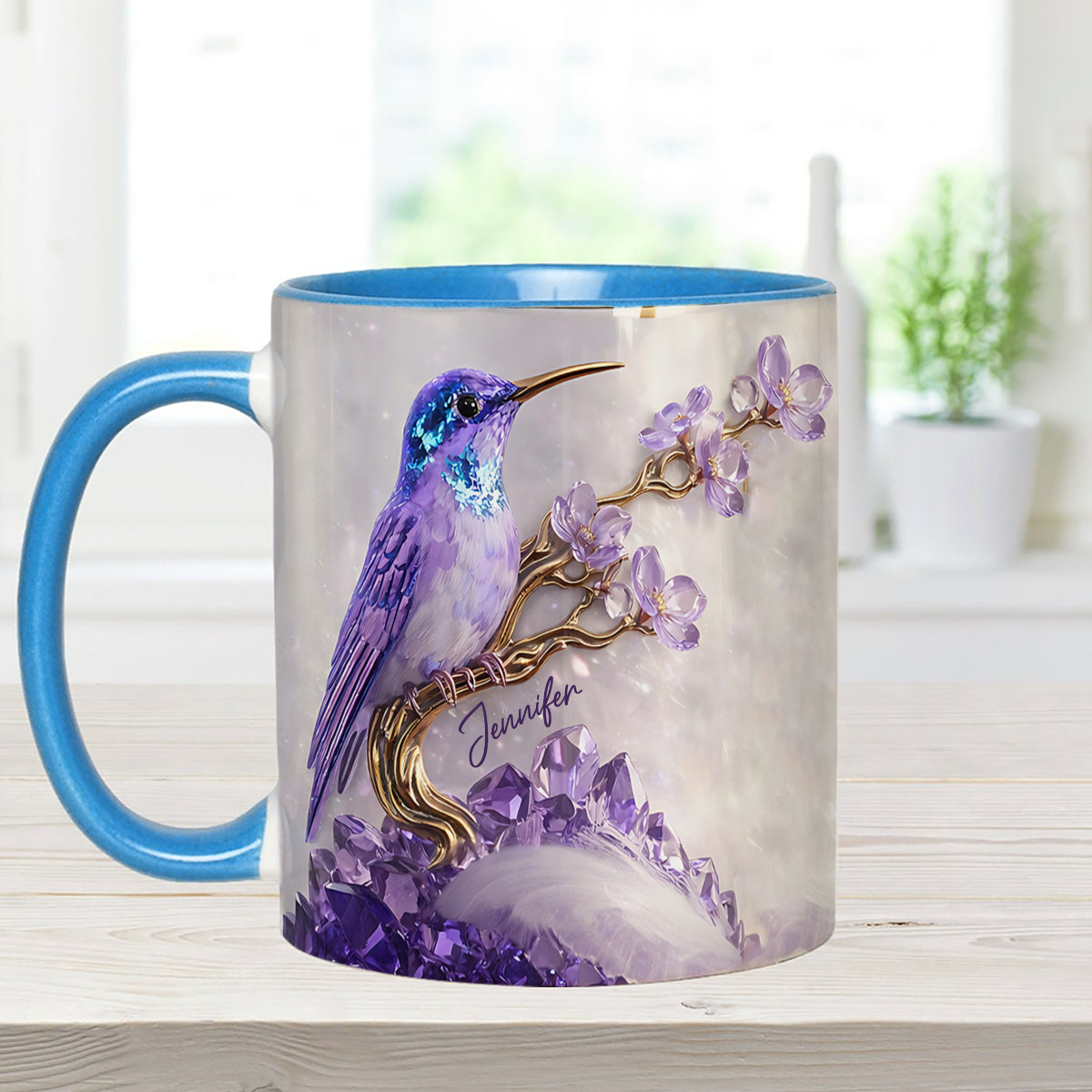 Magnifique Colibri - Mug décoratif personnalisé Colibri avec agitateurs en acrylique