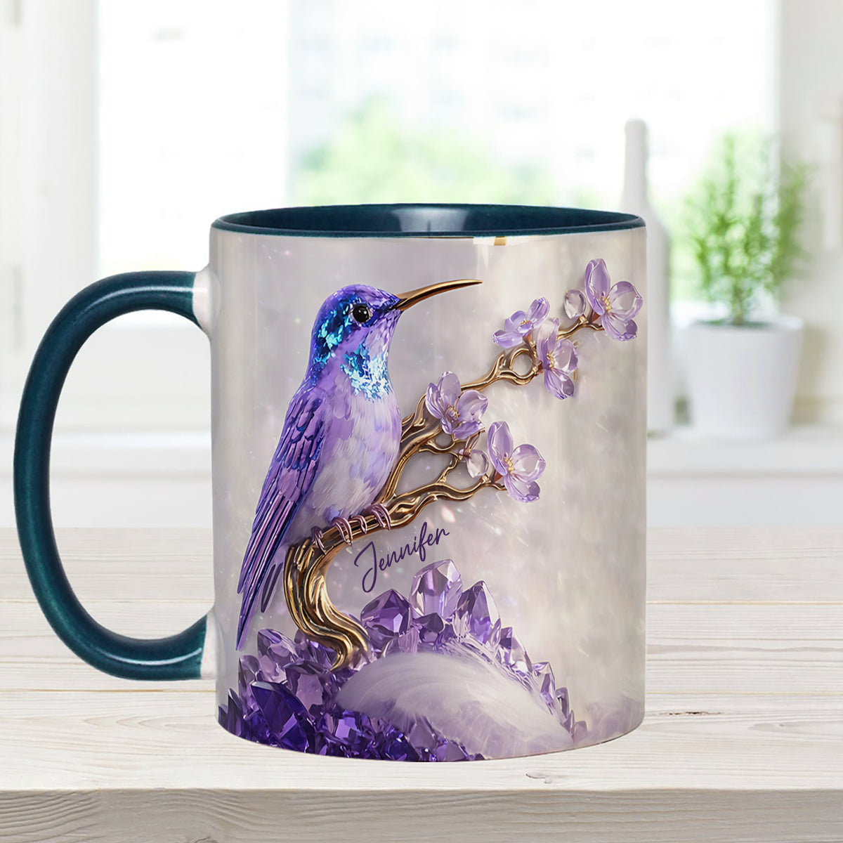 Magnifique Colibri - Mug décoratif personnalisé Colibri avec agitateurs en acrylique