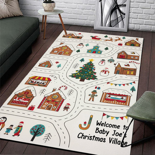 Bienvenue au village de Noël - Tapis enfant personnalisé