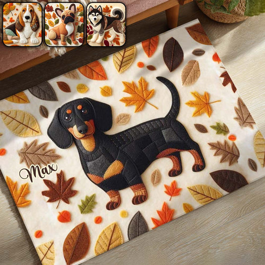 Tapis de porte personnalisé pour chien Autumn Dog