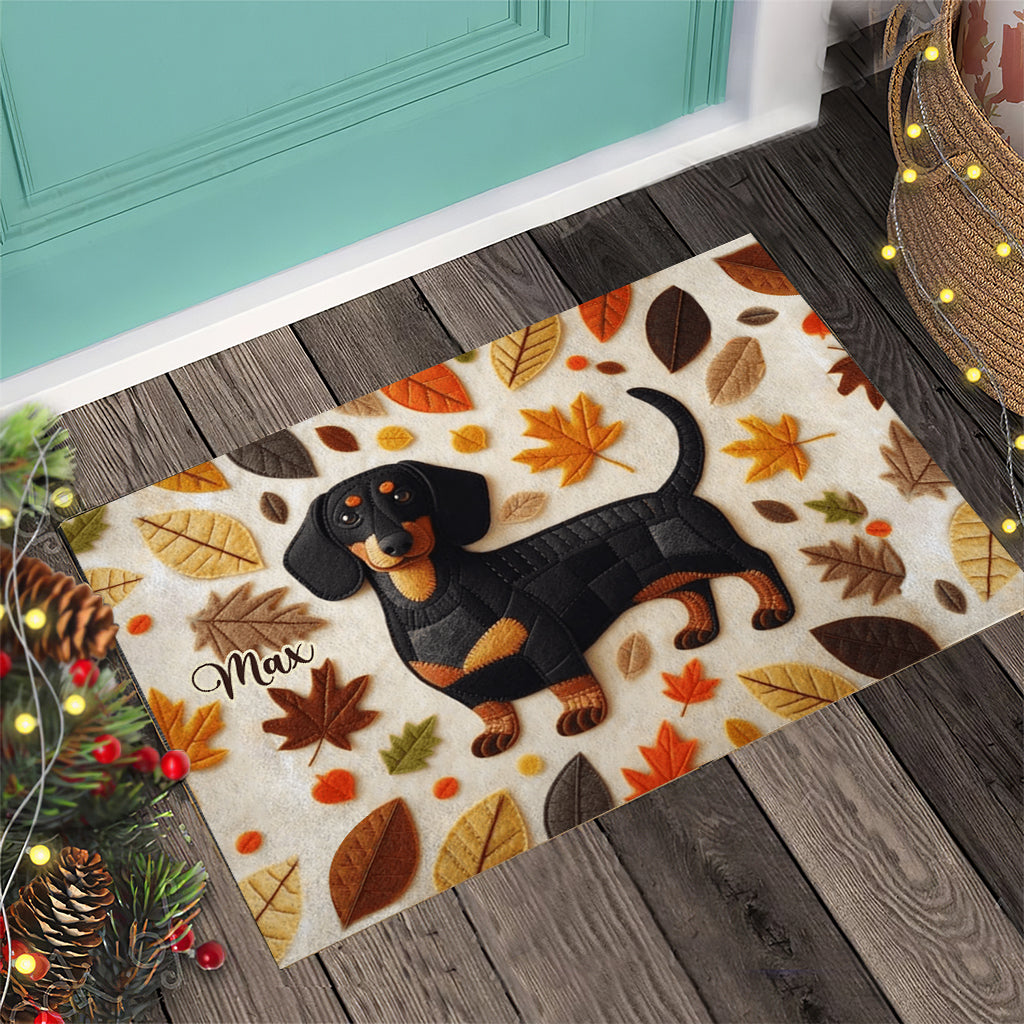 Tapis de porte personnalisé pour chien Autumn Dog