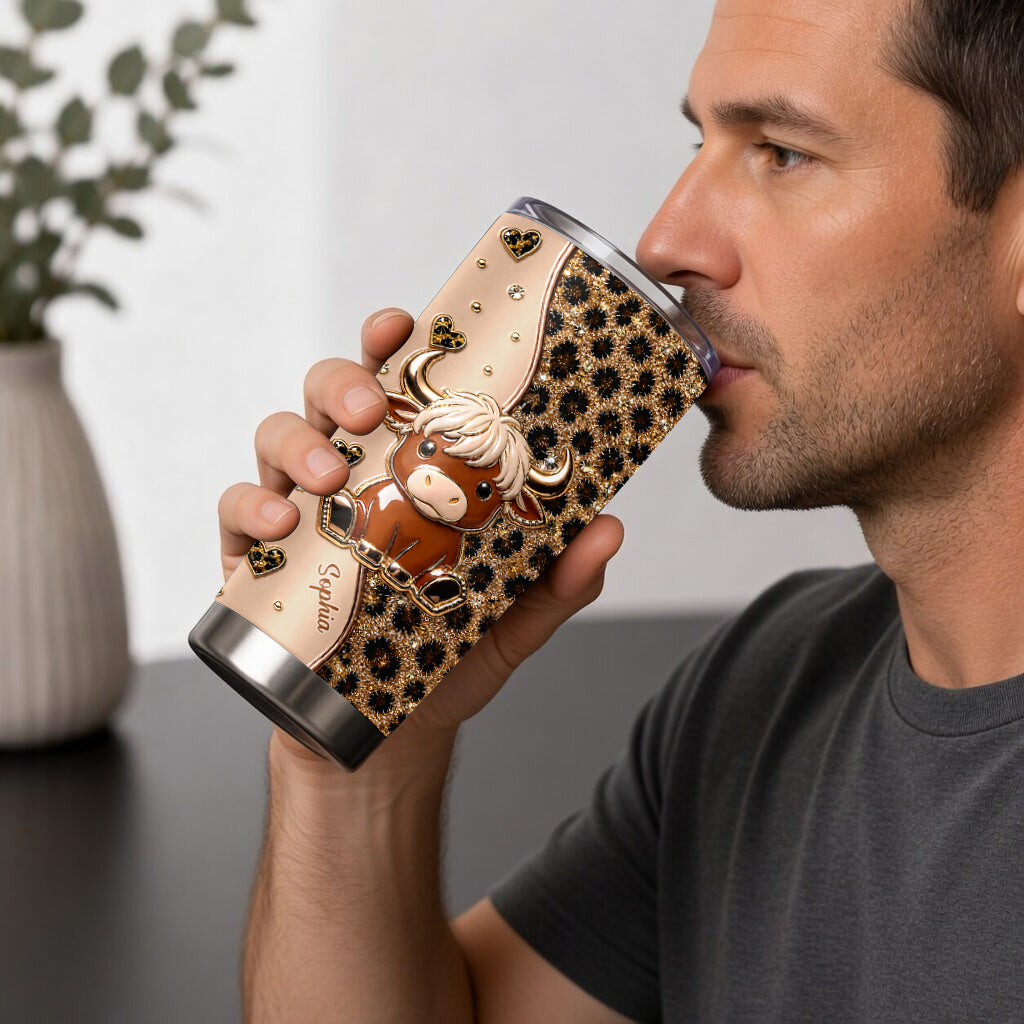 Cute Highland Cow - Personalized Highland Cow Tumbler