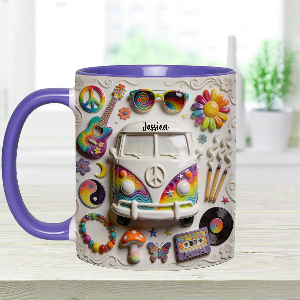 Love Hope Peace - Personalized Hippie Accent Mug & Coaster