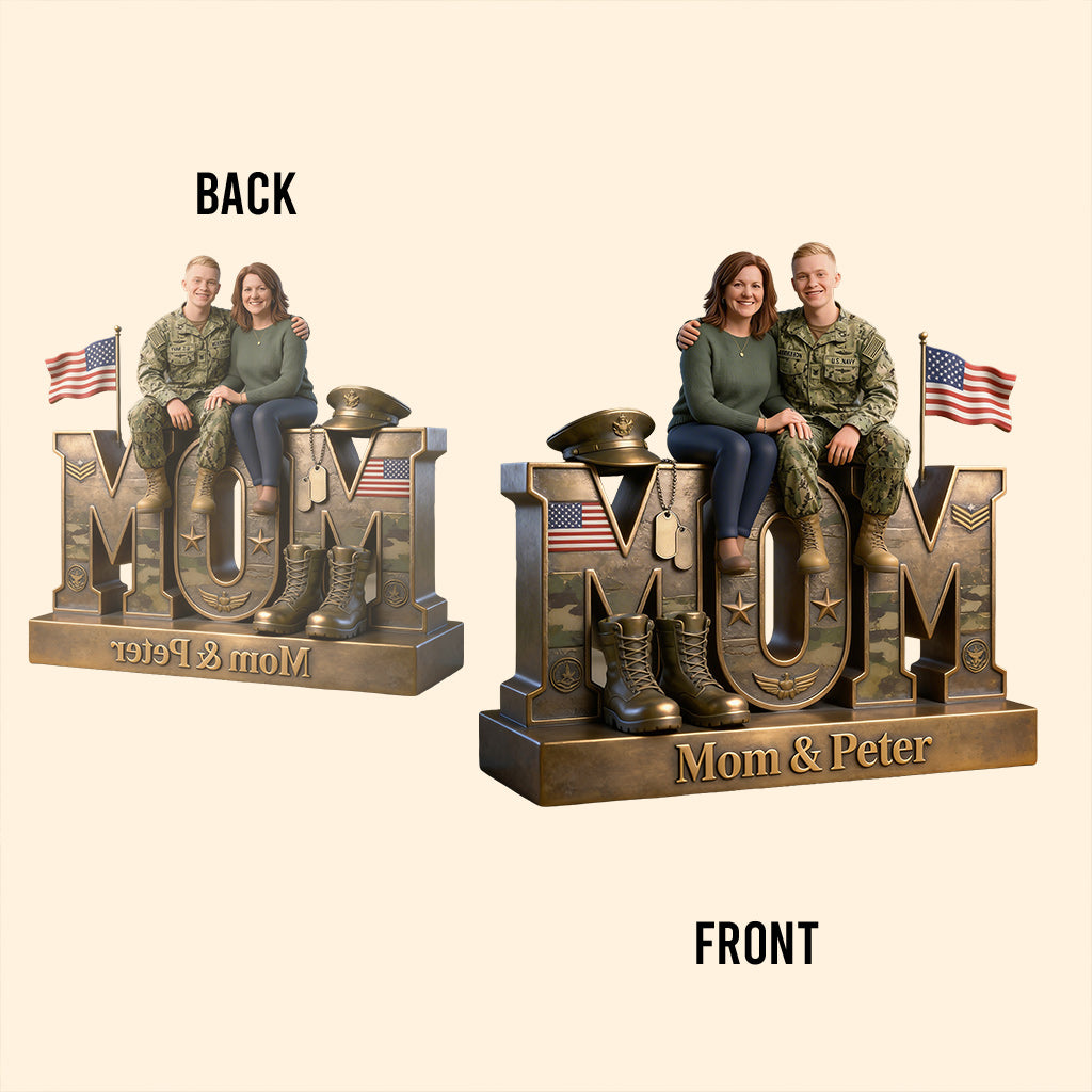 Proud Veteran Mom - Personalized Veteran Custom Shaped Acrylic Plaque