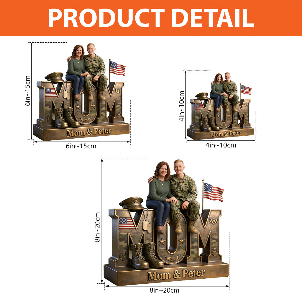 Proud Veteran Mom - Personalized Veteran Custom Shaped Acrylic Plaque