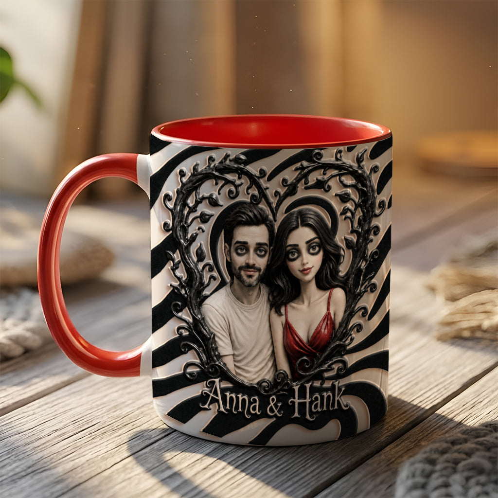 Spooky Couple Gift For Halloween - Personalized Couple 3D Printed Accent Mug