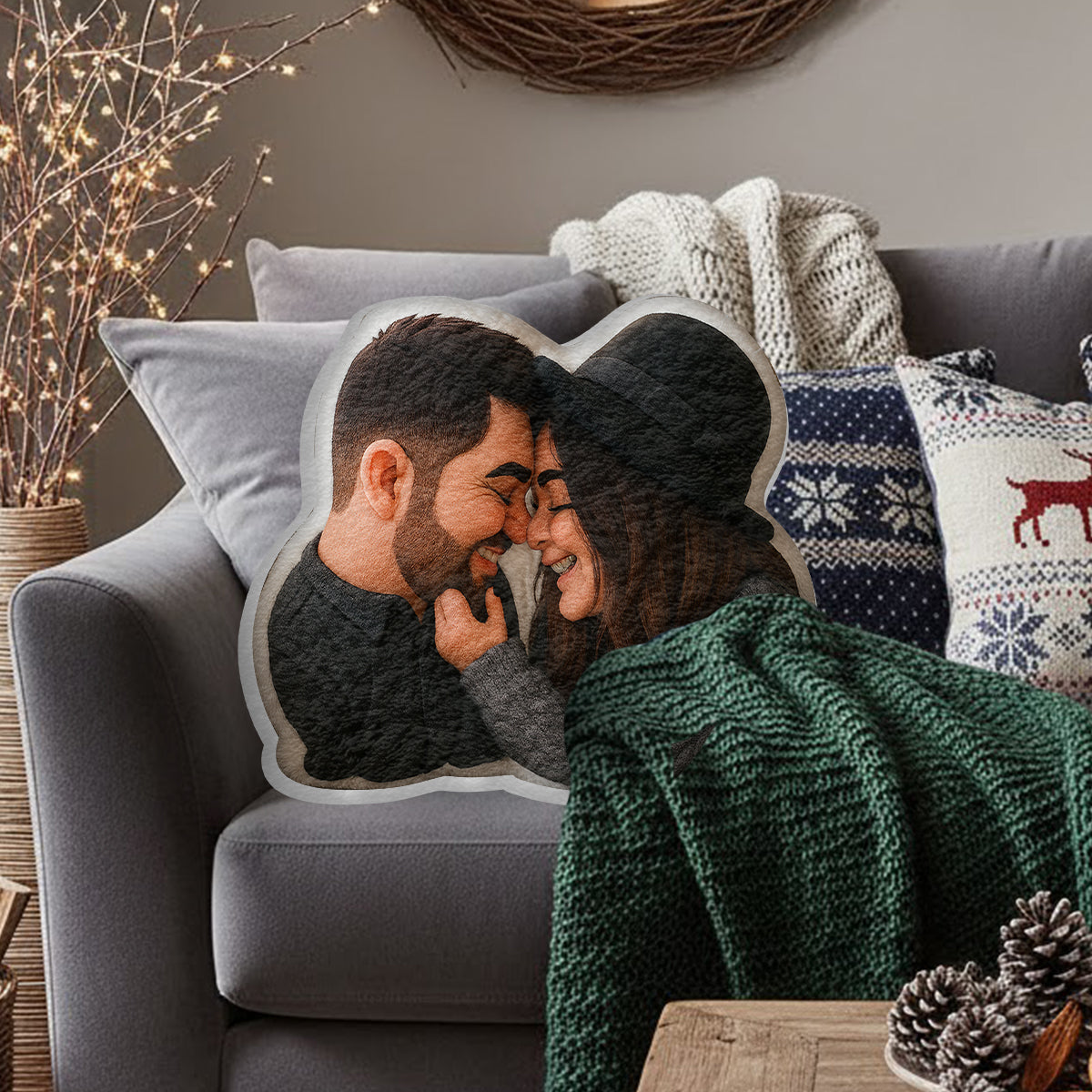 Coussin en fausse fourrure personnalisé en forme de mascotte exagérée, cadeau amusant