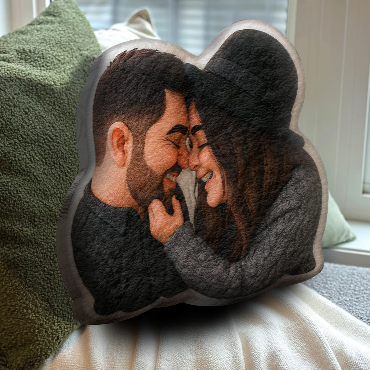 Coussin en fausse fourrure personnalisé en forme de mascotte exagérée, cadeau amusant