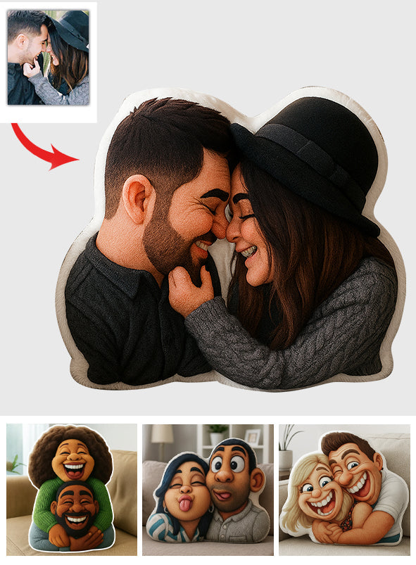 Coussin en fausse fourrure personnalisé en forme de mascotte exagérée, cadeau amusant