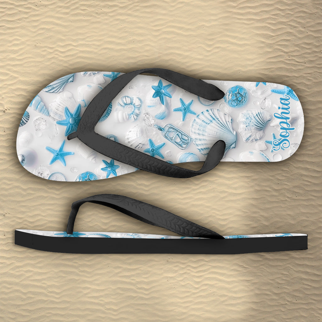 Beach Lovin' Girl - Personalized Sea Lover Flip Flops
