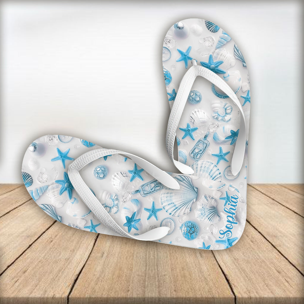 Beach Lovin' Girl - Personalized Sea Lover Flip Flops